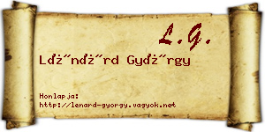 Lénárd György névjegykártya