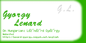 gyorgy lenard business card